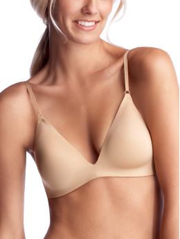 Women: Ultra sheer wireless plunge bra - pearl shimmer