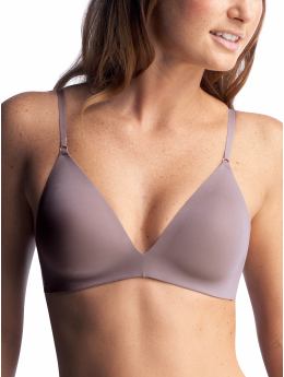 Women: Ultra sheer wireless plunge bra - chrome