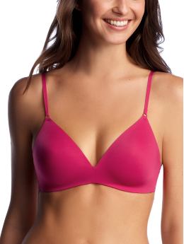Women: Ultra sheer wireless plunge bra - hibiscus