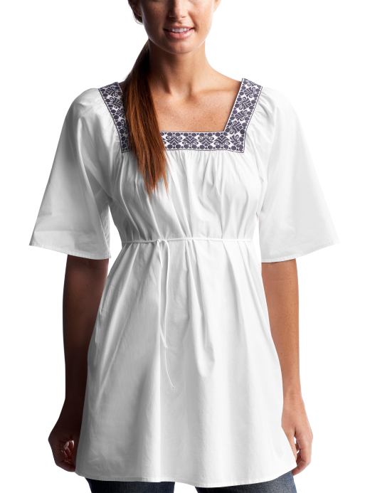 Women's Clothing: Women's Clothing: Embroidered tunic: Activewear Sale | Gap : swimsuit cover-up square neckline womens belted black and white