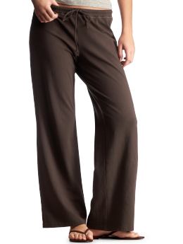 Women: Simple drawstring pants - deep chocolate