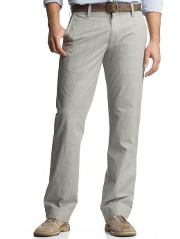 Straight fit Glen plaid khakis