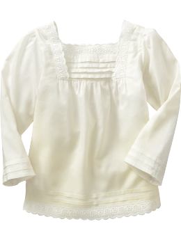 BabyGap: Eyelet-trim pintucked top - white