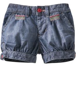 BabyGap: Smocked denim shorts - denim