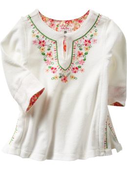 BabyGap: Embroidered terry tunic - off white