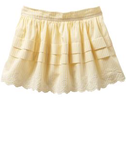 BabyGap: Scalloped eyelet striped skirt - yellow stripe
