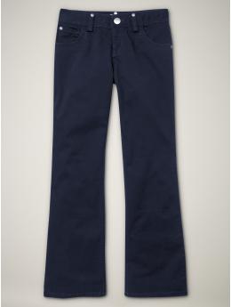 Five-pocket twill bootcut pants