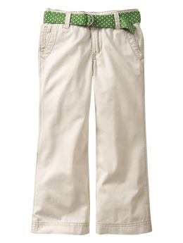 GapKids: Belted boot cut pants - sugar cookie white