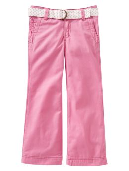 GapKids: Belted boot cut pants - pink taffy