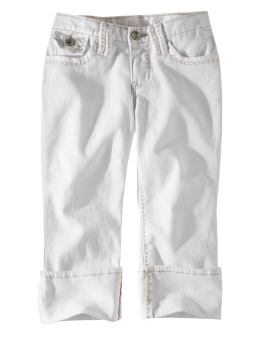 GapKids: Cuffed white denim capris - white denim