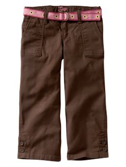 GapKids: Button placket capris - tudor brown
