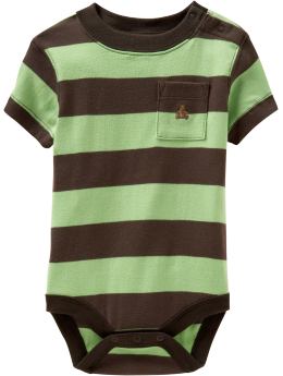 BabyGap: Chest pocket bodysuit - margarita brown rugby