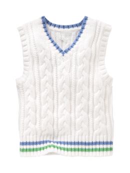 BabyGap: Preppy cable knit sweater vest - off white