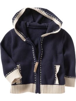 BabyGap: Stitched hooded zip sweater - marine blue