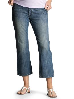 Maternity: Demi panel cropped jeans - denim