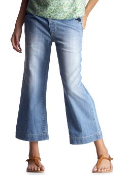 Maternity: Roll panel cropped Evans jeans - denim