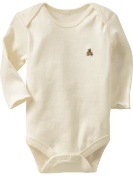 BabyGap: Organic long-sleeved bodysuit - natural