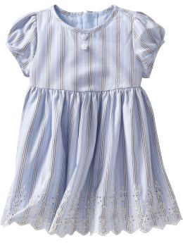 BabyGap: Striped eyelet dress - light blue day