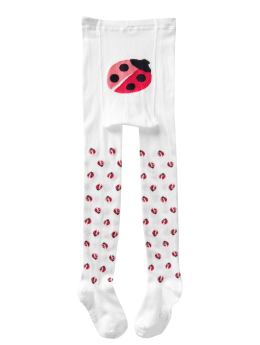 BabyGap: Ladybug print tights - white