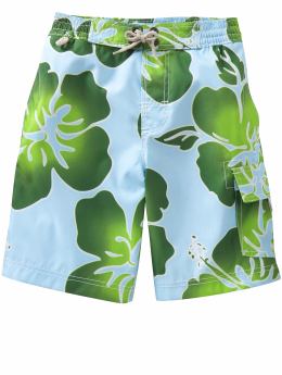 GapKids: Hibiscus swim trunks - light blue day