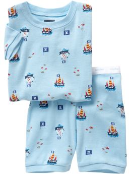 BabyGap: Ship at sea short sleep set - chlorine blue