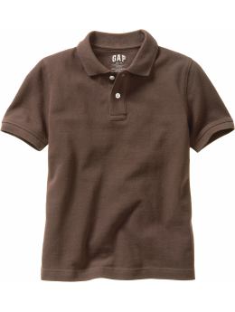 GapKids: Solid pique polo - fudge brownie