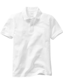GapKids: Solid pique polo - white