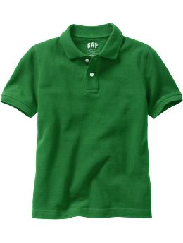 GapKids: Solid pique polo - emerald