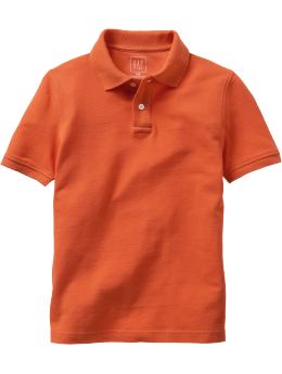 GapKids: Solid pique polo - bright ginger