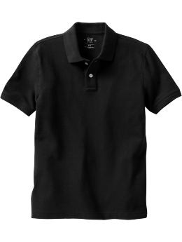 GapKids: Solid pique polo - black