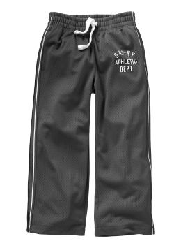 GapKids: Striped logo mesh pants - expedition gray