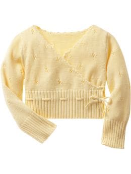 BabyGap: Pointelle wrap sweater - light yellow