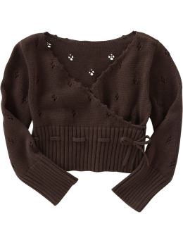 BabyGap: Pointelle wrap sweater - fudge brownie