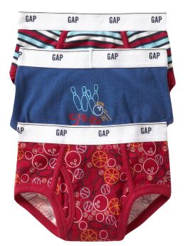 GapKids: Bowling briefs (3-pack) - admiral red