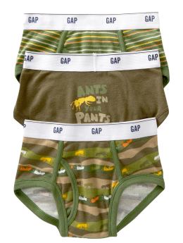 GapKids: Camo bugs briefs (3-pack) - loden