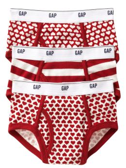 GapKids: Heart briefs (3-pack) - admiral red