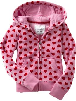 GapKids: Hearts zip-up hoodie - pink taffy