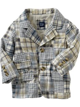 BabyGap: Plaid patchwork blazer - patchwork