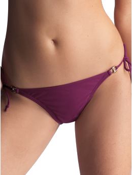 Women: Oval hardware string bikini - blooms berry