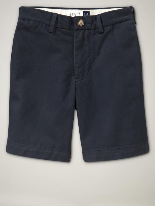 Boys Navy Gapshield Flat Front Shorts