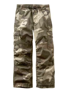 GapKids: Camo lifestyle cargo pants - green camo