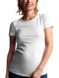 Short-sleeved stretch crewneck T