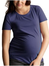 Short-sleeved stretch crewneck T