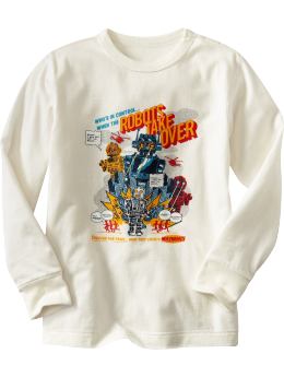GapKids: Sueded comic book graphic T - off white