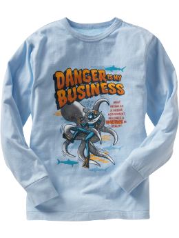 GapKids: Sueded comic book graphic T - powder blue