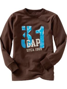 GapKids: Sueded logo graphic T - fudge brownie