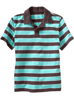 GapKids: Sueded rugby striped polo - deep surf