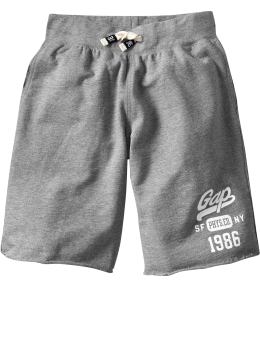 GapKids: French terry logo shorts - heather gray