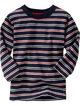 BabyGap: Striped stretch crew - blue galaxy