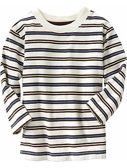 BabyGap: Striped stretch crew - white sail